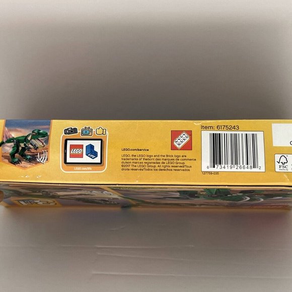 LEGO Creator Mighty Dinosaurs Toy, 3 in 1 Model, T. rex, New in Box #31058 - Picture 5 of 9